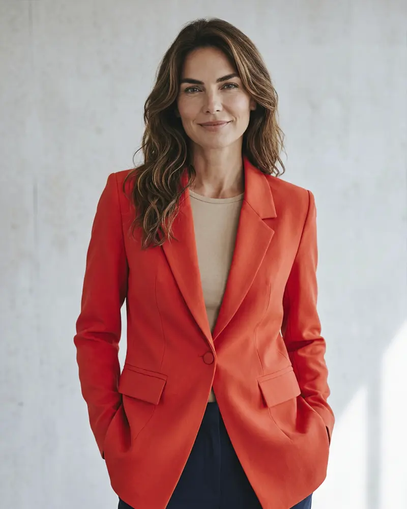 Blazer rojo entallado de Mena